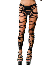 Beverly Hills Naughty Girl Crotchless Side Straps Leggings Black O/S