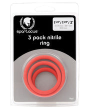 Spartacus Nitrile Cock Ring Set - Red Pack of 3