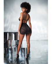 Mesh & Lace Two in One Teddy w/Detachable Skirt Black S/M