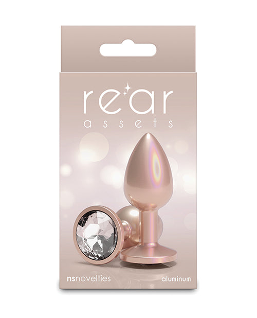 Rear Assets Small w/Clear Gem - Iridescent Champagne