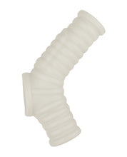 Vibrating Power Sleeve Ribbed Fit - White