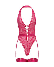 Kahlia Lace Halter Top Teddy - Pink Yarrow L/XL