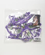 Peony Blossom Embroidered Underwire Bra w/Tanga Panty 2 pc Set - Lilac MD