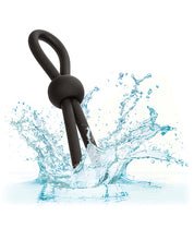Alpha Liquid Silicone Lasso Cock Ring - Black