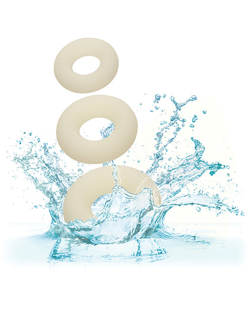 Alpha Liquid Silicone Glow in the Dark Cock Ring - Set of 3