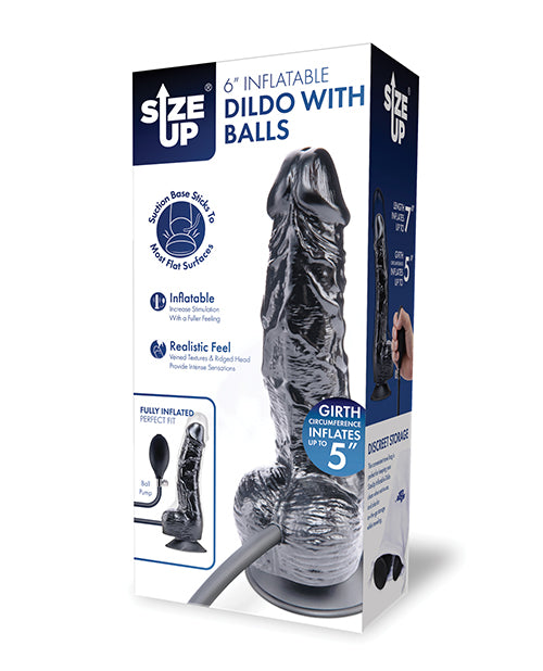 Size Up 6 Inch Inflatable Dildo w/Balls