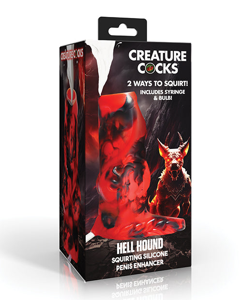 Creature Cocks Hell Hound Squirting Silicone Penis Enhancer - Red