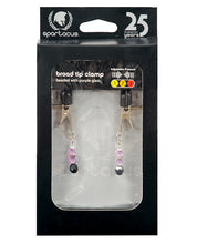 Spartacus Adjustable Broad Tip Nipple Clamps w/Purple Beads