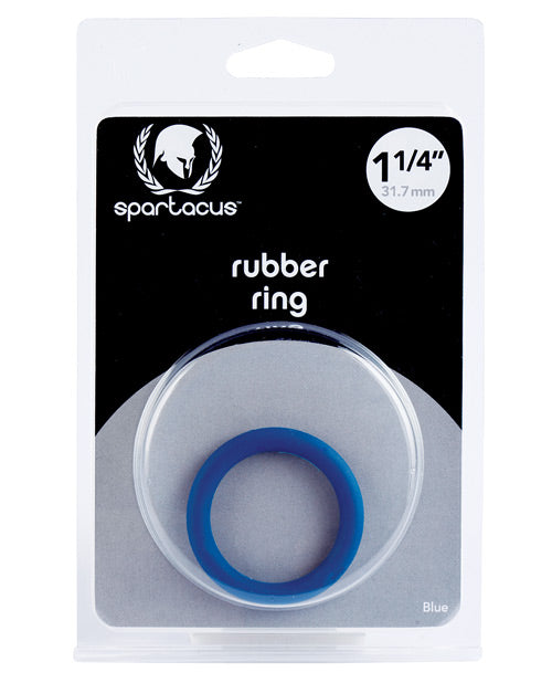 Spartacus 1.25' Rubber Cock Ring - Blue