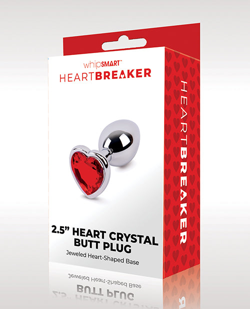 WhipSmart Heartbreaker 2.5' Heart Crystal Butt Plug - Red