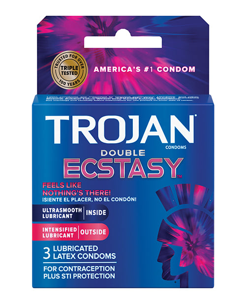 Trojan Double Ecstasy Condoms - Box of 3