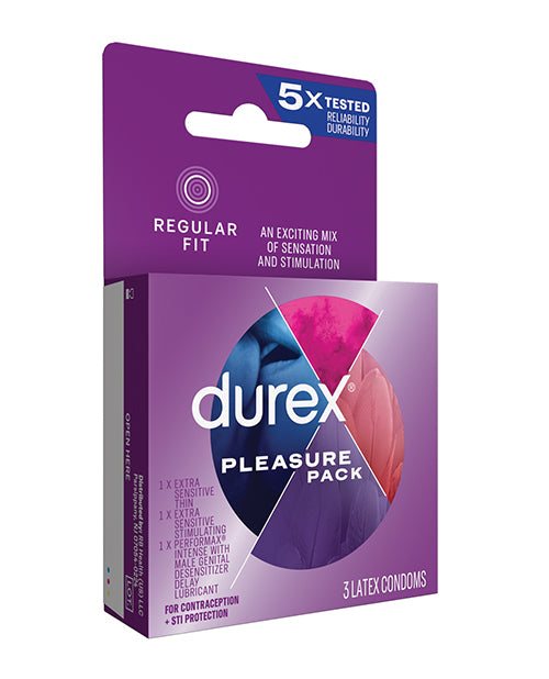 Durex Condoms Pleasure Pack - Box of 3