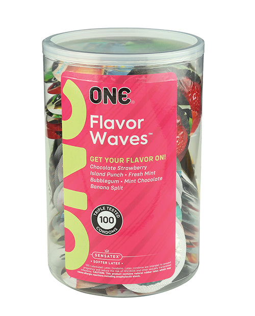 One Condoms Flavor Waves Display - Display of 100