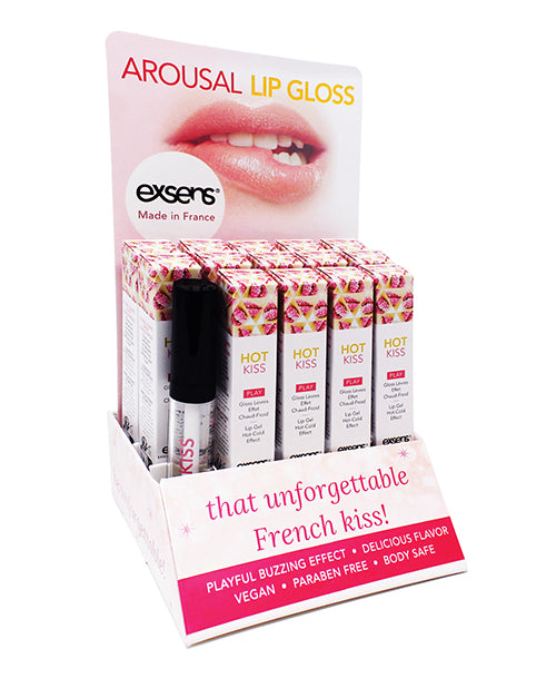 EXSENS of Paris Hot Kiss POS Display w/Tester - Strawberry Display of 14