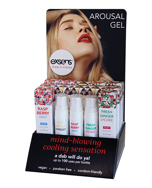 EXSENS of Paris Arousal Gel POS Display of 12 w/Testers