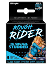 Lifestyles Rough Rider Studded Condom Pack - Pack of 3