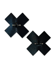 Pastease Pierced Liquid Black Cross w/Barbell Piercing - Black O/S