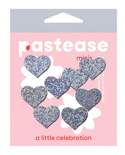 Pastease Mini Glitter Hearts - Silver Pack of 8