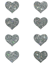 Pastease Mini Glitter Hearts - Silver Pack of 8