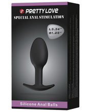 Pretty Love 3.34' Silicone Anal Plug w/Ball - Black