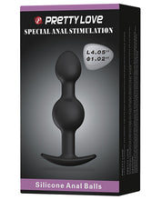Pretty Love 4.05' Silicone Anal Plug w/Ball - Black
