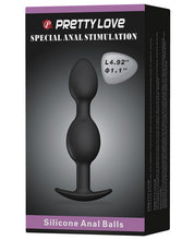 Pretty Love 4.92' Silicone Anal Plug w/Ball - Black