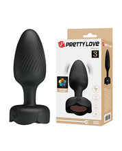 Pretty Love Osborn Medium Butt Plug w/Multi Color Bottom Light - Black