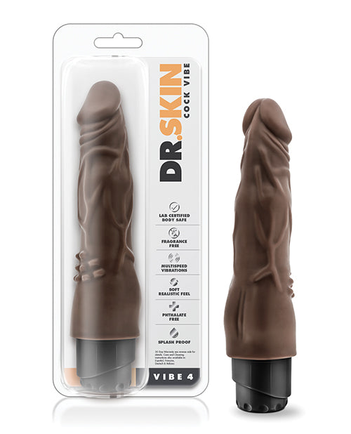 Blush Dr. Skin Cock Vibe 8' Vibrating Cock - Chocolate