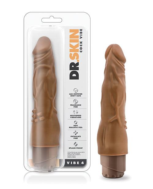 Blush Dr. Skin Cock Vibe 8' Vibrating Cock - Mocha