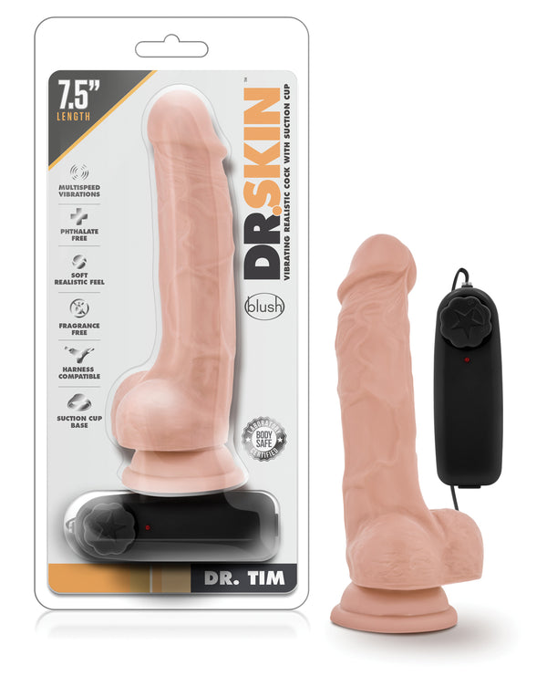 Blush Dr. Skin Dr. Tim 7.5' Cock w/Suction Cup - Vanilla