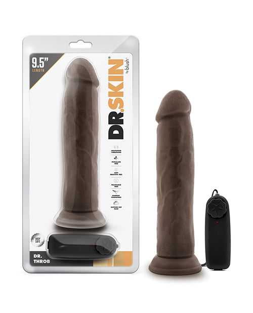 Blush Dr. Skin Dr. Throb 9.5' Cock w/Suction Cup - Chocolate