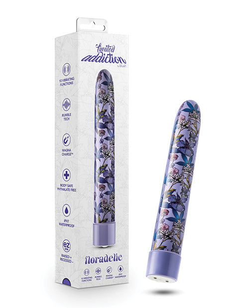 Blush Limited Addiction Floradelic 7' Rechargeable Vibe - Purple