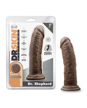 Blush Dr. Skin Silicone Dr. Shepherd 8' Dildo w/Suction Cup - Chocolate