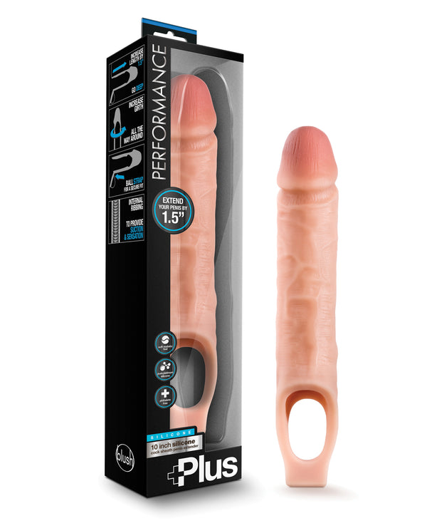 Blush Performance Plus 10' Silicone Cock Sheath Penis Extender - Flesh