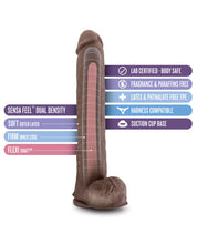 Blush Au Naturel Daddy 14' Sensa Feel Dual Density Dong w/Suction Cup - Chocolate