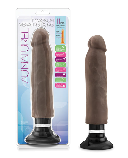 Blush Au Naturel 11' Sensa Feel Magnum Vibrating Dong - Chocolate
