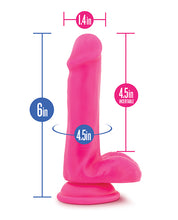 Blush Neo 6' Dual Density Cock w/Balls - Neon Pink