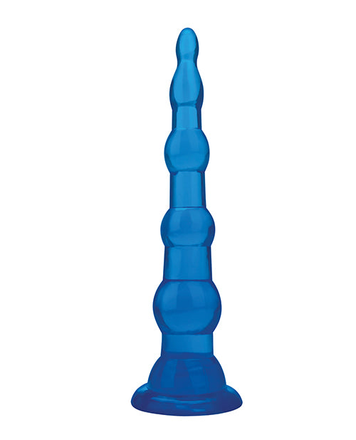 Blue Line C & B 6.75' Anal Beads w/Suction Base - Jelly Blue
