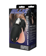 Blue Line 2' Silicone Mini Cock Cage With Ball Divider - Black
