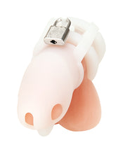 Blue Line 2' Silicone Mini Cock Cage With Ball Divider - White