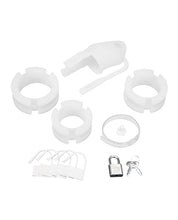 Blue Line 2' Silicone Mini Cock Cage With Ball Divider - White