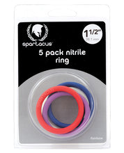 Spartacus 1.5' Nitrile Cock Ring Set - Asst. Colors Pack of 5
