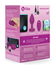 b-Vibe Remote Control Vibrating Jewel Plug (S/M) - Fuchsia