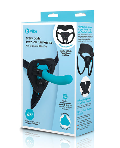 b-Vibe Every Body Strap-On Harness Set With 6' Silicone Dildo Peg
