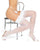 Sheer Stay Up Silicone Lace Top Thigh High Stocking White O/S
