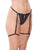 Lace Thong w/Garters and Bow Detail - Black SM