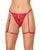 Lace Thong w/Garters and Bow Detail - Red XL