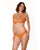 Mango Obsession Lace & Mesh Bra & Thong  2 pc Set - Orange SM