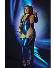 Darque Midnight Wet Look Teddy - Blue O/S