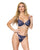 Darque Midnight Wet Look & Lace Underwire Bra & Thong - 2 pc Set Blue SM